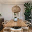 Arturesthome Rattan Woven Pendant Lights Shades, Hand-Woven Boho Chandelier Lighting, Handmade Hanging Lamp Crafts Lampshade for Dining Room W 16.5", 16.5" * 12.9"