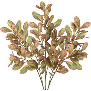3PCS Artificial Greenery Stems 31.5 Inch Fall Faux Branches for Vase Fake Pittosporum Tobira Leaves Branches Long Stems Plants Leaf Bushes for DIY Floral Arrangement Bouquets Party Home Decor Yellow