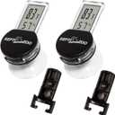 REPTI ZOO 2 Pack Reptile Terrarium Thermometer Hygrometer Digital Display Pet Rearing Box Reptiles Tank Thermometer Hygrometer with Suction Cup