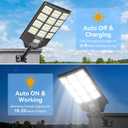 10000W Solar Street Lights, IP67 Waterproof Solar Lights Outdoor, 2 Pack | Super Bright Dusk to Dawn Commercial LED Flood Security Light with Motion Sensor & Remote for Parking Lot, Yard, Driveway