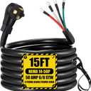 Kanayu 15 FT 6/8 AWG 50 Amp 4 Prong Replacement Range Power Cord Compatible with NEMA 14-50p to 4-Wire, Compatible with EV Plug/J1772 Connector, 6/2+8/2 AWG STW, Etl Listed