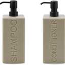 Rectangular Resin Dispenser Premium Bathroom Shampoo Conditioner Body Wash Bottle Modern Refillable Pump Design