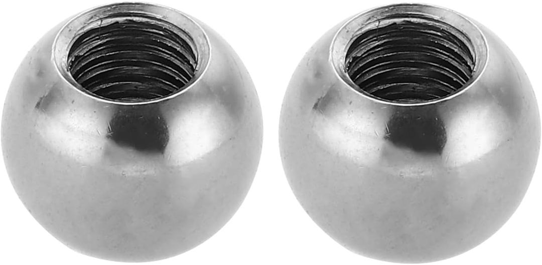 PATIKIL M8x16mm Ball Nuts Knob, 2 Pcs Female Thread 304 Stainless Steel Round Blind Hole Screw Cap Cover for Lighting Machinery DIY Decoration, Silver
