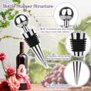 4 x 3 Pcs Wine Stopper Bottle Stopper Wine Saver, Yimerlen Silicone Vacuum Wine Bottle Corks, Reusable Wine Stopper Used for Bar, Holiday Party Keep Wine Fresh Suitable for Standard Bottle (Silver)