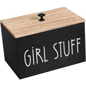 Wood Tampon Organizer Box with Dividers Stylish Storage for Feminine Products Cotton Swabs Toiletries Versatile Bathroom Vanity