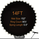 LeffEase Trampoline Mat Replacement, Trampoline Mat Fits 14FT Frame, with 80 V-Rings Fits 5.5inch, Jumping Mat for Reinforce, UV-Resistant, Not Include Spring.