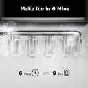 Silonn Ice Maker Countertop, 9 Cubes Ready in 6 Mins, 26lbs in 24Hrs, Self-Cleaning Ice Machine with Ice Scoop and Basket, 2 Sizes of Bullet Ice for Home Kitchen Office Bar Party