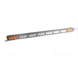 43 in 240w Led Light Bar， Amber White Single Row， Combo Beam for ATV Truck | 800M beam Distance, Clear in the Middle Amber at 2 Sides Separate or Together Lighting, Wiring harness & Switch, IP67