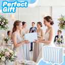 Kolldenn 12 Pcs Blue White Striped Bridesmaid Boxes Bridesmaid Proposal Gift Boxes with Satin Ribbon Blue Coastal Beach Last Toast on The Coast Party Bridal Supplies, 7.87 x 10.6 Inch