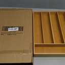 Silverware Organizer Kitchen Drawer Organizer Utensil Organizer Bamboo Silverware Holder Cutlery Organizer in Drawer Flatware Organizer Tray(5 slots, Natural