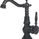 Brass Bathroom Faucet - Black Single Handle Kitchen Faucet, Multifunctional, 360 Degree Swivel Spout, High Arc Splash Filter, Black