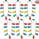 JOYIN 6 Packs Christmas LED Light Up Bulb Necklaces 9 Bulbs LED Necklace Holiday Xmas Costume Accessories for Christmas Party Favor Party Supply