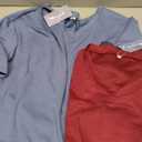 2 Pack Women's Oversized Shirts V Neck Half Sleeve Tops Workout Casual Basic Loose Sweatshirts Gym Clothes, Red and Blue, XXL