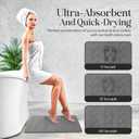 Diatomaceous Earth Stone Bathmat | Eco-Friendly XL Stone Bath Mat 18x24 Inch. Instant Dry Bathroom Mat with Sandpaper & Pads. Multiuse, Kitchen Counter & Dog Bowl Mat. 1 Grey Arrow
