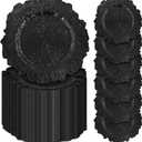 50 Pcs Black Charger Plates Bulk, 13" Reef Plate Chargers for Dinner Plates, Plastic Floral Decorative Plates for Table Setting, Round Table Chargers for Wedding, Christmas, Party, Event, Decoration