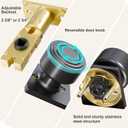 Euvovito Matte Black Passage Door Knobs, Anti-Fingerprint Coating and Adjustable Latch, 6 Pack Stainless Steel Black Sleek Closet Door Knobs for Hallway/Closet