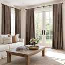 MIULEE 100% Blackout Curtains 96 Inch Long 2 Panels Set for Bedroom, Thick Faux Linen Black Out Curtain Room Darkening Back Tab Pleat Window Textured Drapes with Hooks for Living Room, Dutch Cocoa