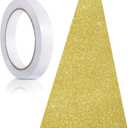 Tatuo Carpet Runner 2.46 x 30 ft Runway Rug 55 GSM Thickness with Carpet Tape for Prom Graduation Wedding Outdoor Indoor Hallway Movie Party Decoration Rug(2.46 x 30 Feet,Glitter Gold)