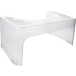 DOITOOL Toilet Step Stool for Kids, Non-Slip Bamboo Toilet Potty Stool for Adults and Kids, Bathroom Step Stool (Clear) (Transparent)