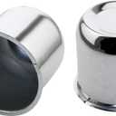 4 Pack Chrome Steel Center Caps Push Thru for Trailer Wheel Rims 4.25" Center Bore