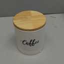 LEETOYI Porcelain Food Storage Containers with Lid, 4.5 Inch 31oz White, Labeled Coffee