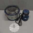 La Reveuse Food Processor,Electric Food Chopper with 7-Cup (1.7L) Glass Bowl, 4 Bi-Level Blades for Chopping,Grinding,Mincing,Whisking,Meal Prep,300W,Blue