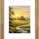 Frametory 16x20 Frame White Mat for 11x14 Picture Plexiglass Bronze Color