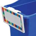 Really Good Stuff Basket and Bin Label Holders with Labels - 12 Pack - Storage for Classroom Organization - Plastic Label Clip & Holder for Baskets - Clear and Durable