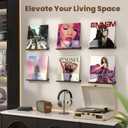 AITEE 2 Pack Vinyl Wall Mount Shelf- Record Wall Display Wooden Record Holder Wall Mount Acrylic Vinyl Record Shelf Clear Floating Shelves-Holds up to 6 Lps Albums