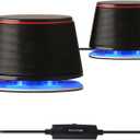 Sanyun SW102 Computer Speakers, 5Wx2, Deep Bass in Small Body, Stereo 2.0 USB Powered 3.5mm Aux Multimedia Speakers, Built-in Bottom Bass Radiators, PC Laptop Desktop Speakers, Black