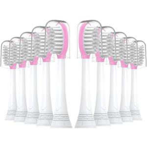 Kids Replacement Toothbrush Heads 10 Pack for Philips Sonicare Electric Toothbrush Soft Brush Head for Child 7+ for Boy Girl,Pink (Over 7 Years Old-pink)