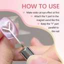 Heart Magnet for Cat Eye Gel Polish, 5 Pack Cat Eye Magnet for Nails, DIY Manicure Kit with Y-Shaped Guide Sticks, Professional Nail Magnet for Home and Salon Use
