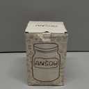 ANSQU Glass Jar with Wooden Lid and Spoon, 20.3oz Food Storage Containers Coffee Jar Coffee Grounds Container, Glass Food Storage Canister