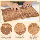 party greeting Large Wood Braille Alphabet Board Fingerboard Braille Alphabet and Number Board 12.88.46 In Wood Carved Raised Dot Educational Tool Game Teaching for Blind Visually Impaired Blind Gift