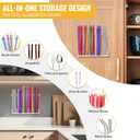 9.8'' Large Acrylic Straw Holder for Cabinet Door - [2025 Newly Upgraded] Reusable Tumbler Straw Organizer Storage with Ultra Sticky Cupboard Door Mounted & Sticker,Small Kitchen Accessories Container