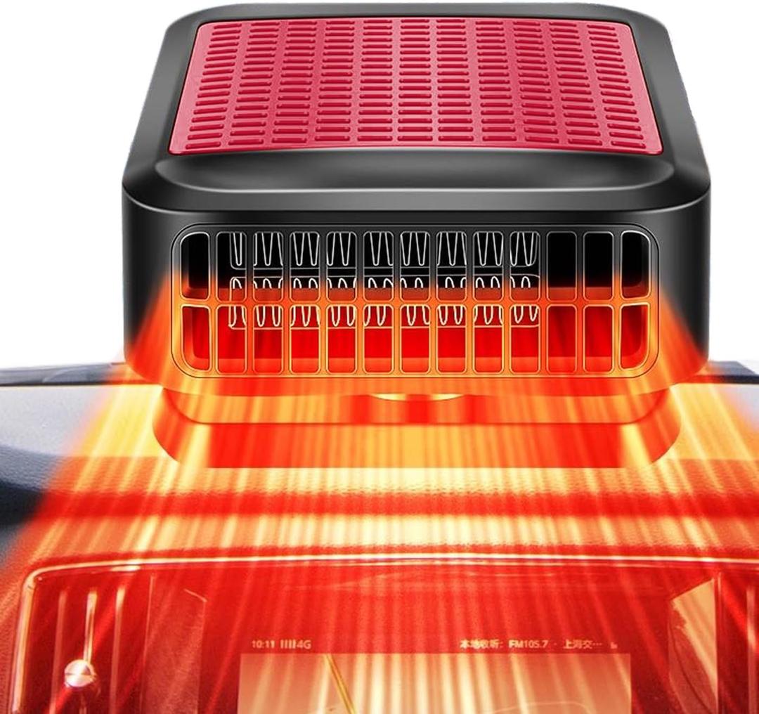 Portable Car Heater & Defroster  12V 200W Fast Heating and Cooling Fan | Plug In Cigarette Lighter Windshield Defogger,with 360 Rotatable Portable Car Heaters for Vehicle, Car, SUV & RV