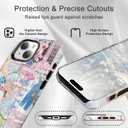 Compatible for iPhone 13 Pro Case Compatible with MagSafe [6ft Drop Tested] Rugged Shockproof Protective Phone Case for Women Girly Pink Cute Bows Florals Fashion Collage Design