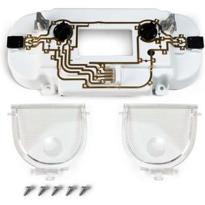 VM2396 829182 Front Overhead Console Circuit Board Repair Kit with 2 Lens Fit for Ford F150 F250 F350 F450 F550 for Lincoln Mark LT 2004-2010 Cab Interior Ceiling Dome Map Reading Light Lamp lights