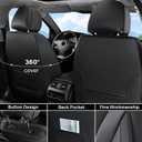 Coverado Waterproof Nappa Leather Car Seat Covers Full Set, 5-Seat Car Seat Protector, Front & Rear Cushions Fit for Most Sedans, SUVs,Trucks，Black