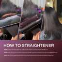 TYMO Flat Iron Hair Straightener Brush 2 in 1, 200M Ions Hair Straighteners for Women, Ceramic Straightening Hot Comb for Anti-Frizz Straights, Waves, Curl, 3X Less Heat Damage, Dual Voltage, Black