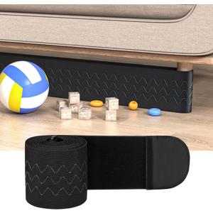 Under Couch Blocker 5 in x 13 ft, Adjustable Elastic Sofa Blocker to Prevent Kids and Pets Toys, Strap Barrier Gap Bumper Couch Guards for Bottom Standard Sofa, Bed, Furniture with Straight Legs (Large)