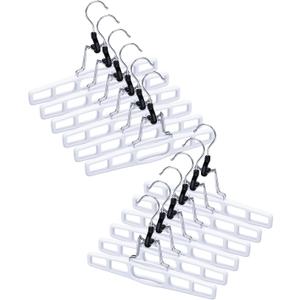 AMKUFO 20 Pack Pants-Hangers Skirt-Hangers, Plastic Pant-Hangers-for-Women Men, Pants-Hangers-Space-Saving, Clamp Hangers-for-Pants Jeans Shorts Tie Belt