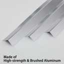 Trimold Brushed Silver Aluminum Peel and Stick L Molding Corner Guards with 90 Angle for Wall Door Frame Cabinet Baseboard Protection and Decoration, 35.4in x 0.8in (3Pcs)