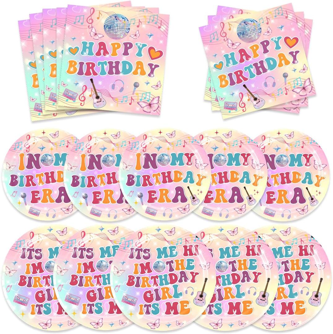 Its Me Hi Im The Birthday Girl Its Me Tableware Set In My Birthday Era Party Supplies Paper Plates and Napkins for Girls Birthday Decorations