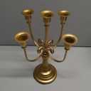 Bokon Set of 4 Candelabra Gold Candle Holders for Table Centerpiece 11.6'' Gold 5 Arms Candelabra Metal Candle Stick Stands Tall Wedding Candlestick Holder for Mantel Festivals Dinner Room Birthday