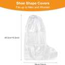30 Pairs Waterproof Shoe Covers Disposable Rain Shoe Covers Transparent Plastic Shoes Cover Protector Boot Covers for Men and Women Rainy Outdoor (19.5inch Tall)