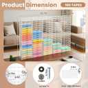 DoubleFill 100 Slot Clear Acrylic Cassette Tape Storage for Easy Sorting and Organizing of Cassette Tapes, Stamp Pads, Playing Cards, Card Decks and More, Holder for Desktop, Wall Mounted