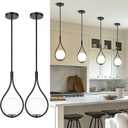 AUTELO 2 Pack Pendant Lights Kitchen Island, Modern Pendant Lights in Black Finish with Milky White Globe Glass, Black Pendant Light Fixtures, 1-Light Hanging Lamp for Kitchen Island H9377 MGBK-2PK, 15" H