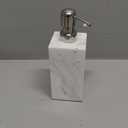 Hand Liquid&Lotion Soap Dispenser Pump Bottle Natural Marble for Kitchen Bathroom Countertop Laundry Room Holds Dish Soap Shampoo Laundry Liquid Shower Gel (Sir White)