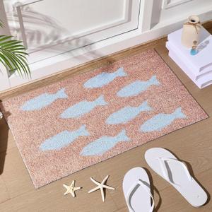 Ceenna Summer Nature Coir Doormat Outdoor Beach Hawaiian Theme Welcome Outdoor Rugs Front Door Mat for Summer Porch Indoor Decor Gift, 16 x 28 Inch(Navigation,16 x 28 Inches)